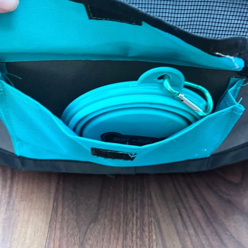 Teal and Gray Dog Travel Carrier